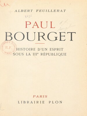 cover image of Paul Bourget